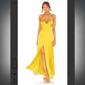 Lovers + Friends Revolve Bermuda yellow‎ gold dress